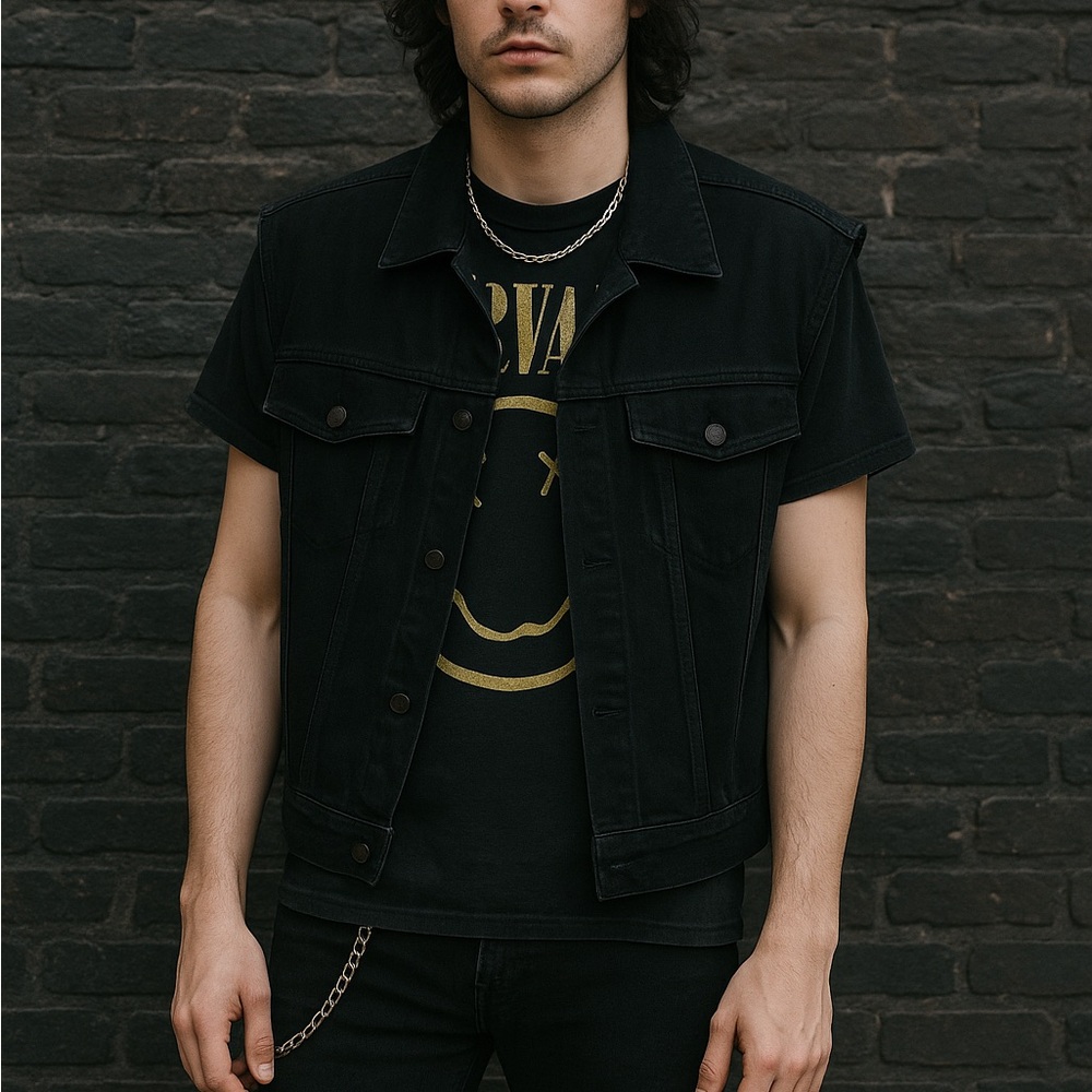 Vintage Jordache Midnight Black‎ Vest